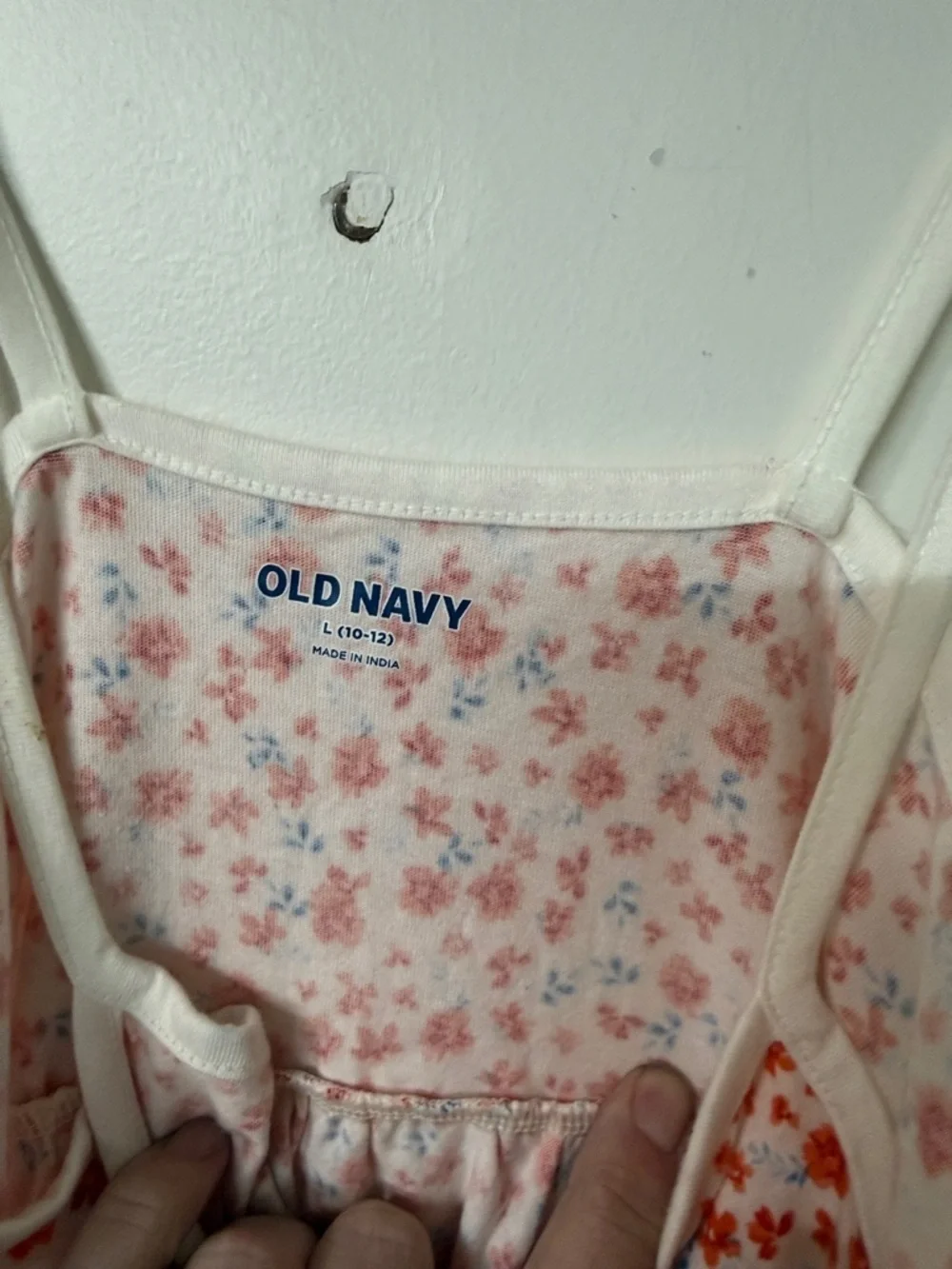Old Navy White Dress with Red Floral Print